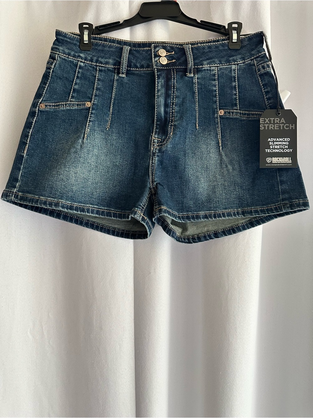 Rock & Roll Denim Women’s Dark Blue Stretch Jean Shorts